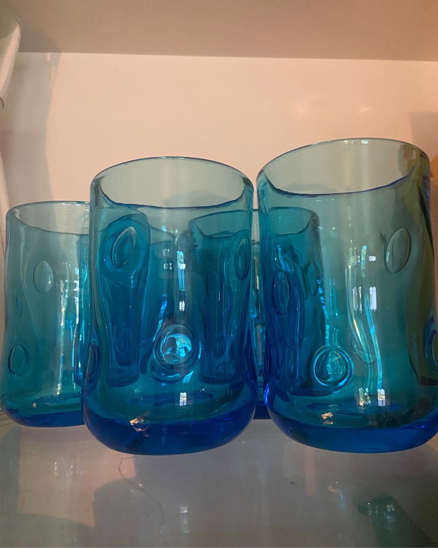 6 håndblåste glass