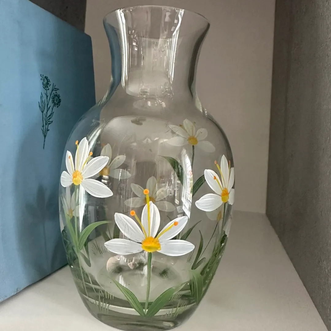 Håndmalt glassvase