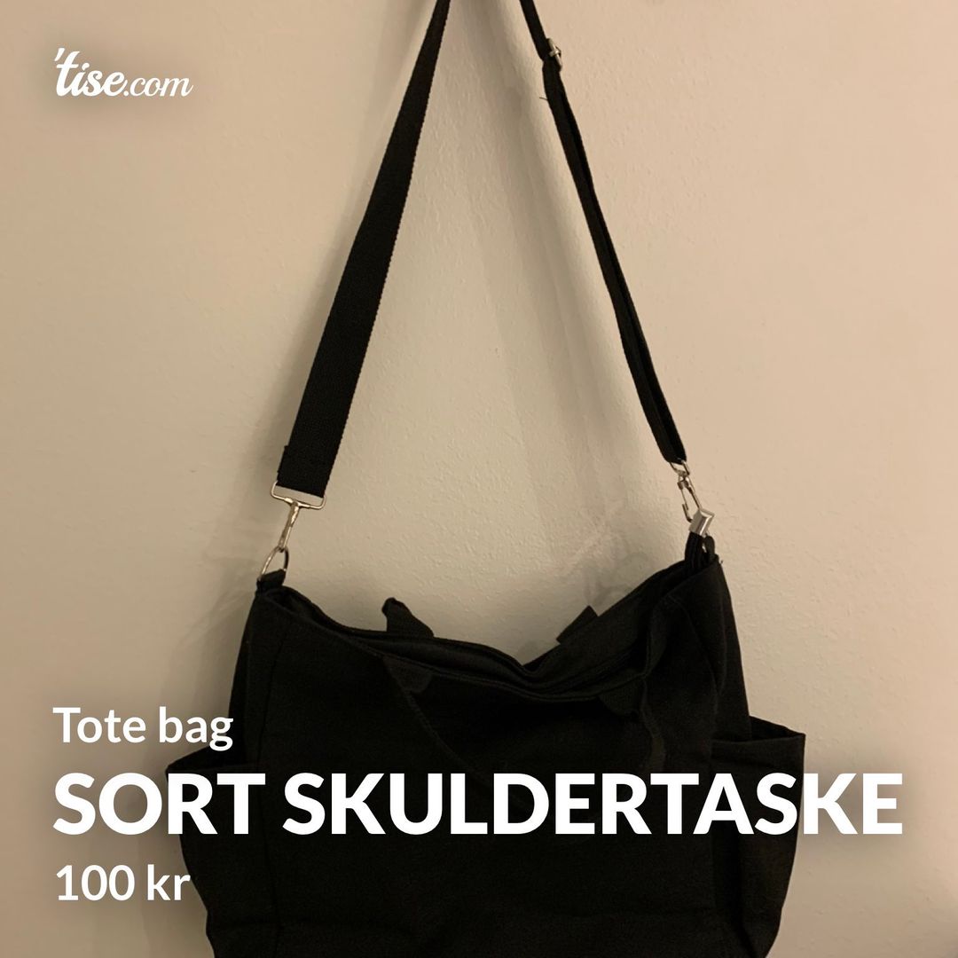 Sort skuldertaske