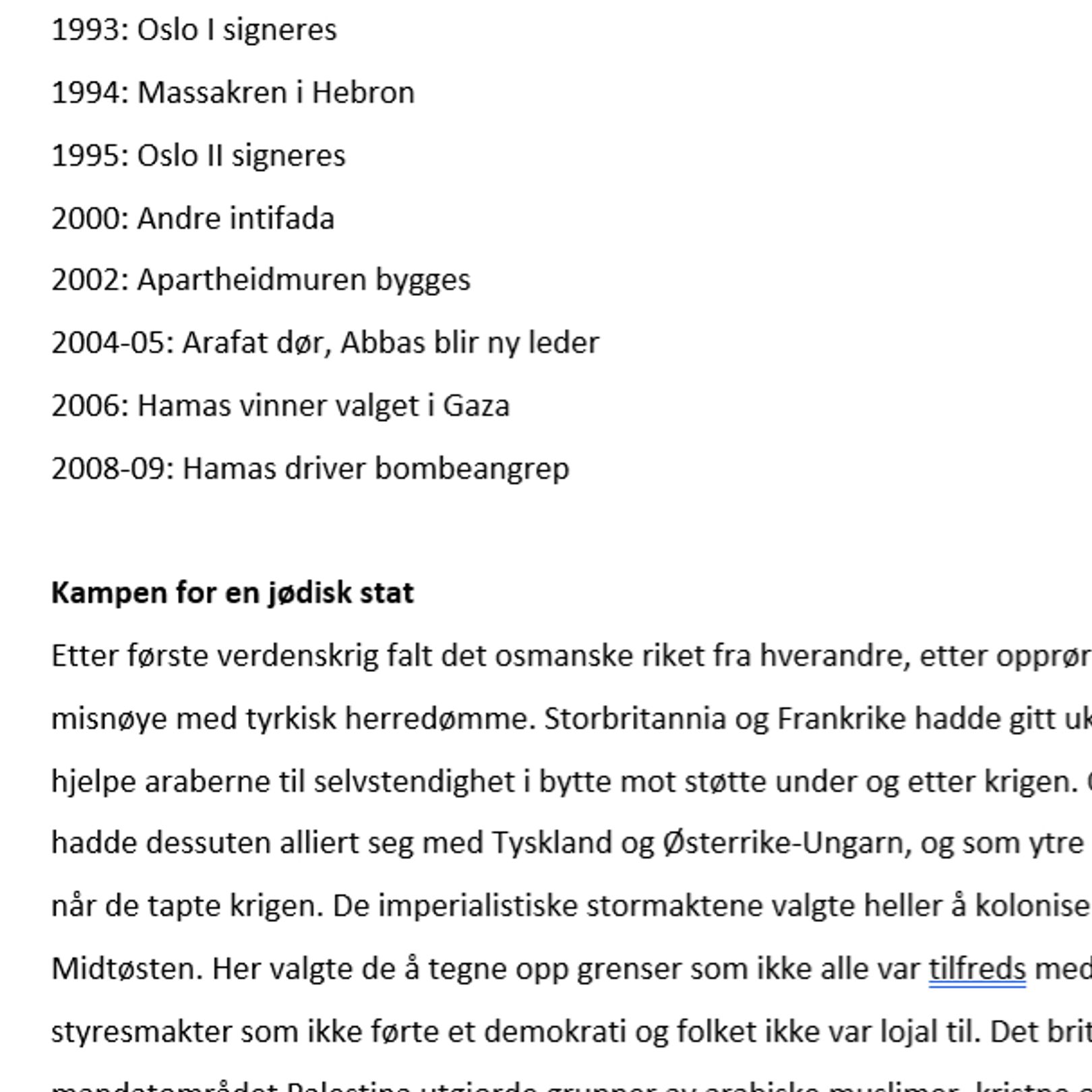 Historie VG3 pensum