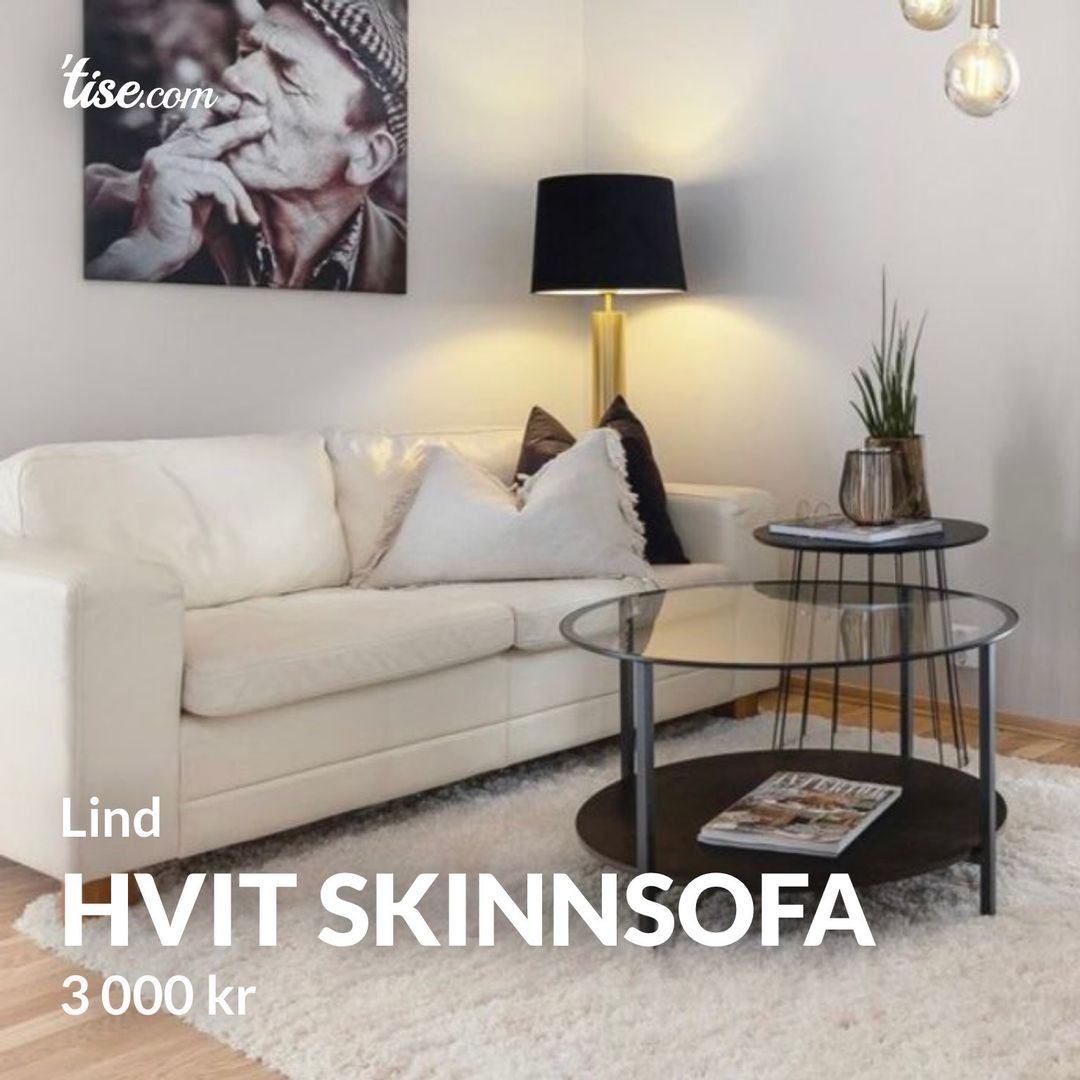 Hvit skinnsofa