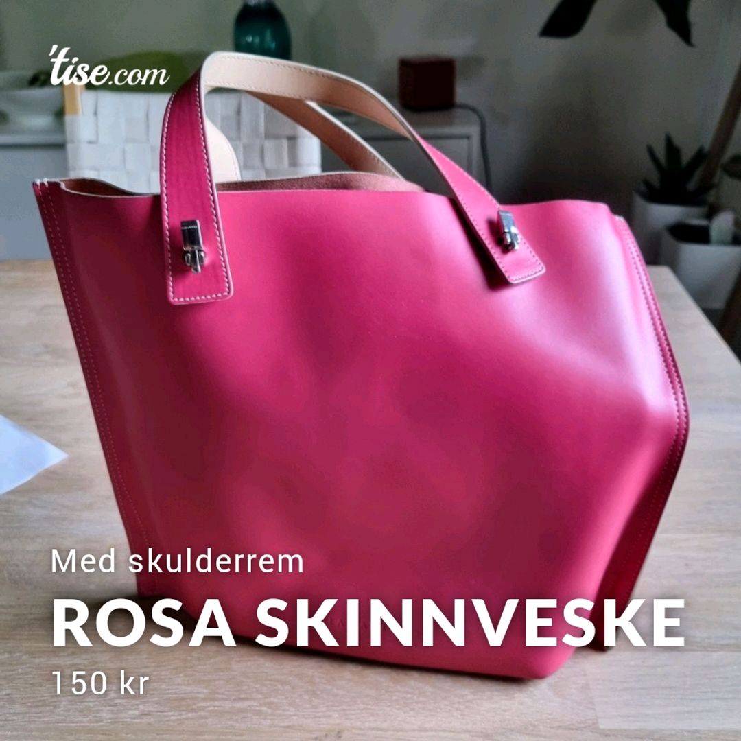 Rosa skinnveske