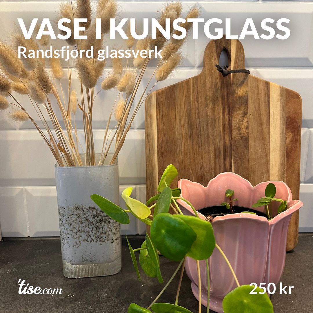 Vase i kunstglass