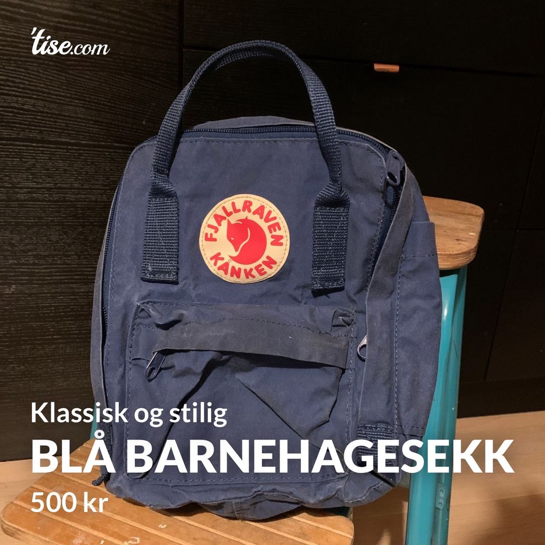 Blå barnehagesekk