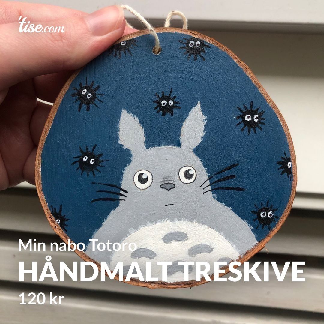 Håndmalt Treskive