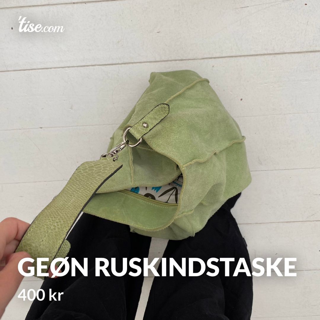 Geøn ruskindstaske