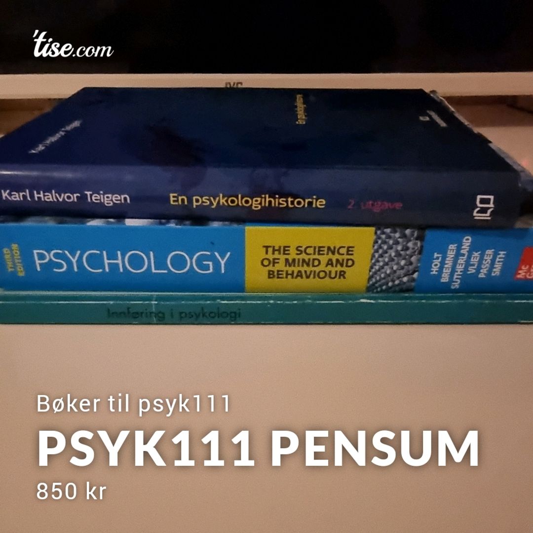 Psyk111 Pensum