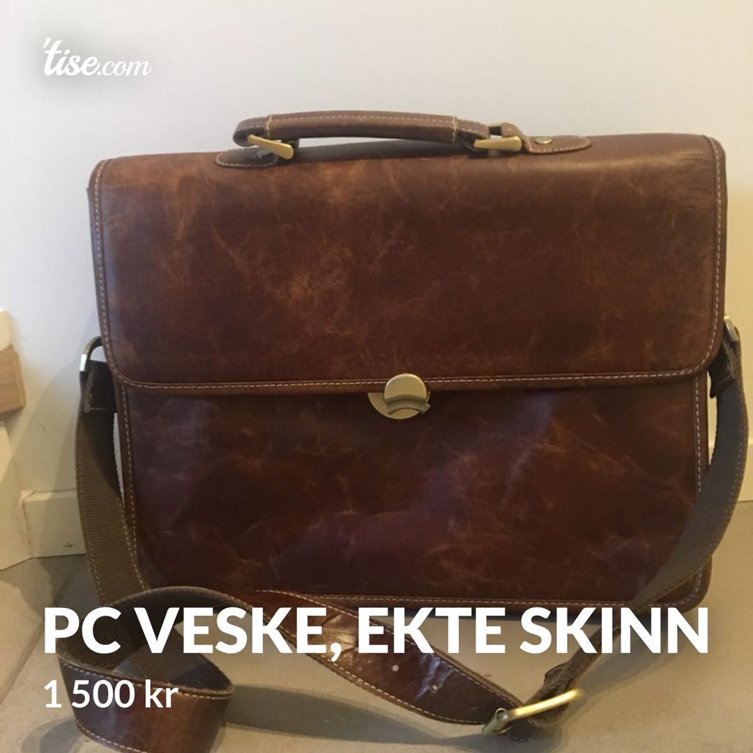 PC veske, ekte skinn