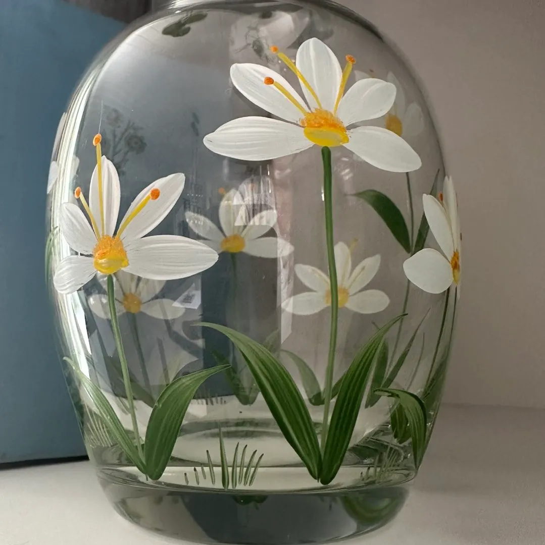 Håndmalt glassvase