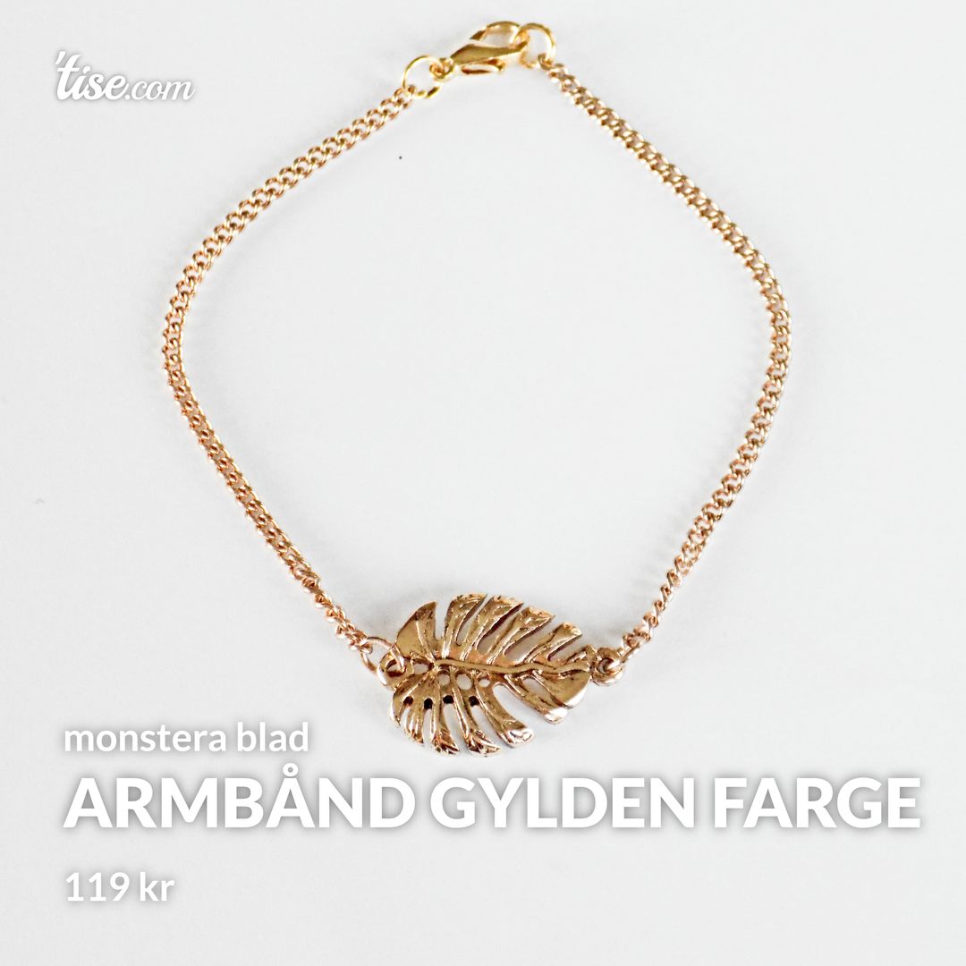 armbånd gylden farge