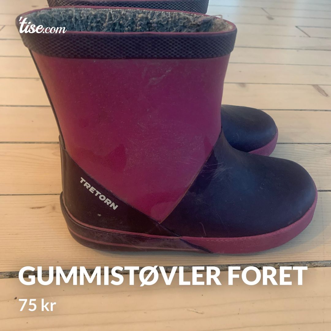 Gummistøvler foret