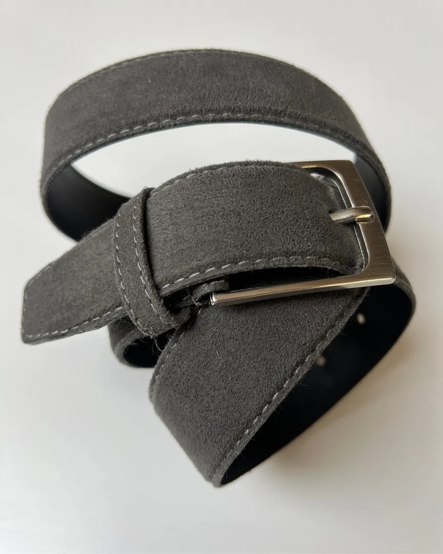 Dark grey suede belt