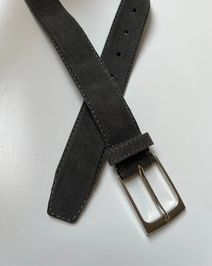 Dark grey suede belt