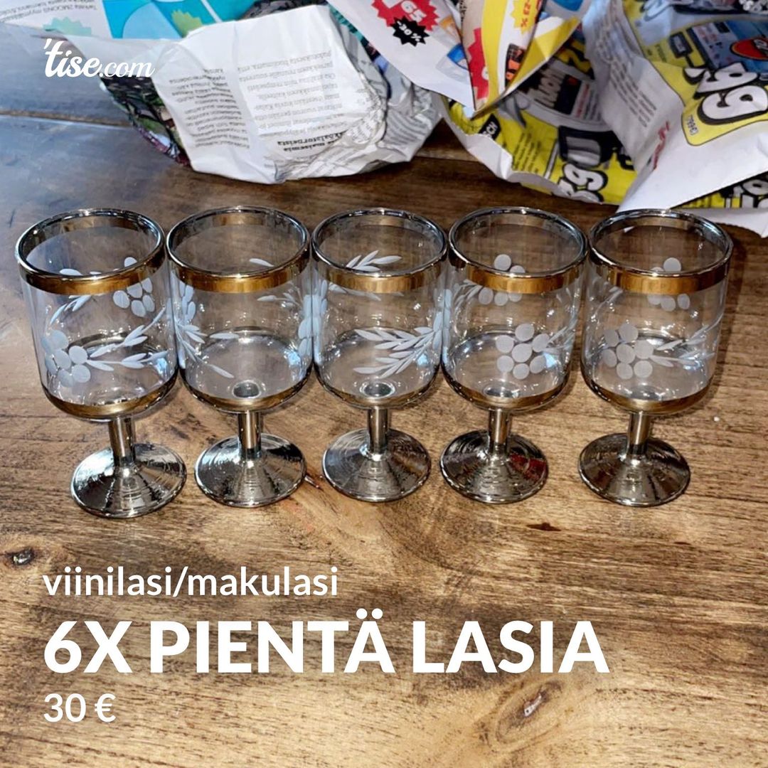 6x pientä lasia