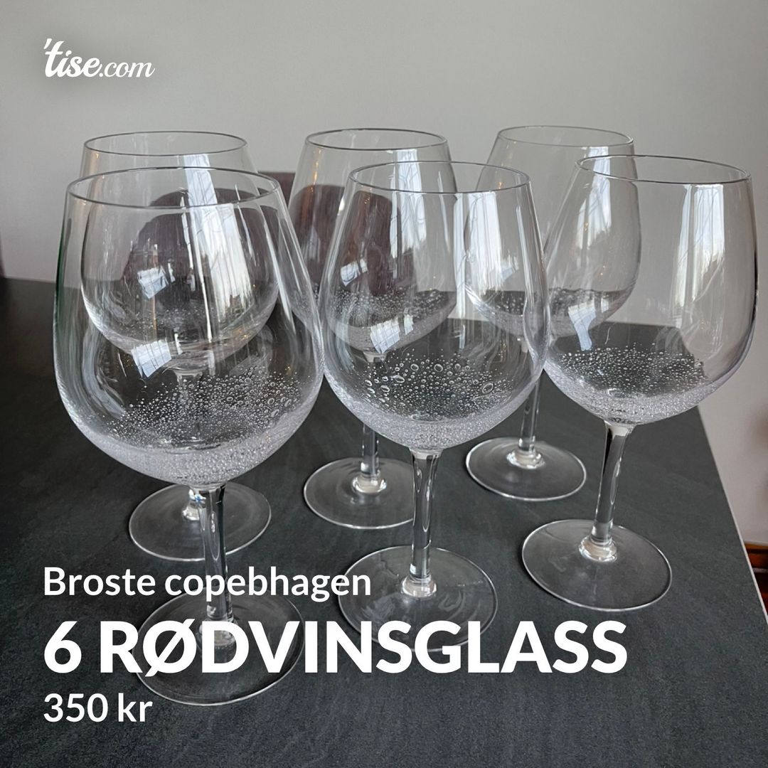 6 rødvinsglass