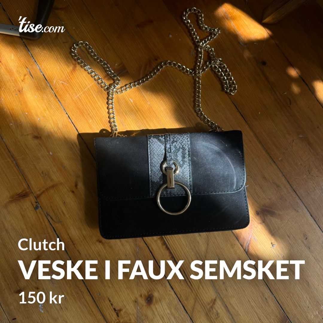 Veske i faux semsket