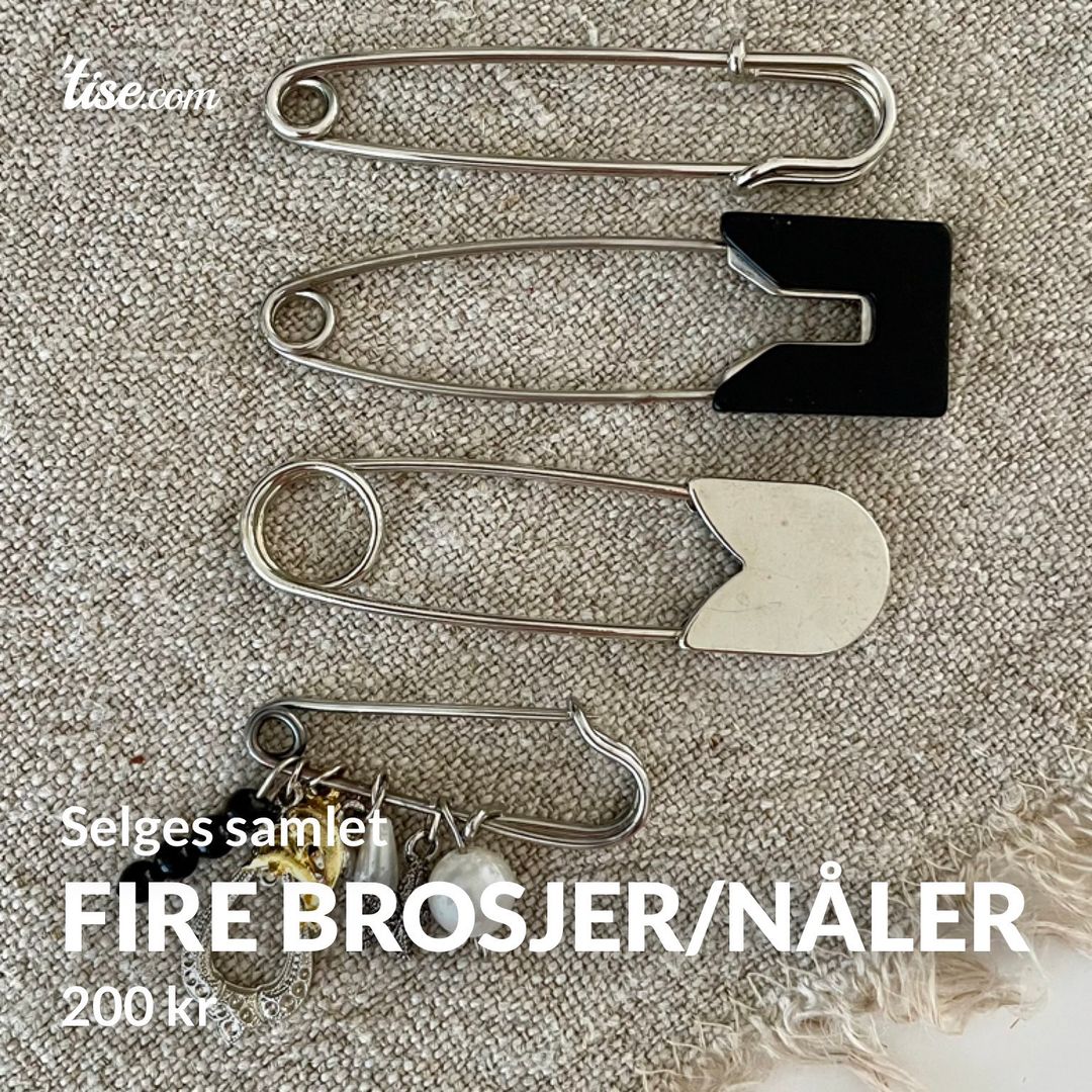 Fire brosjer/nåler