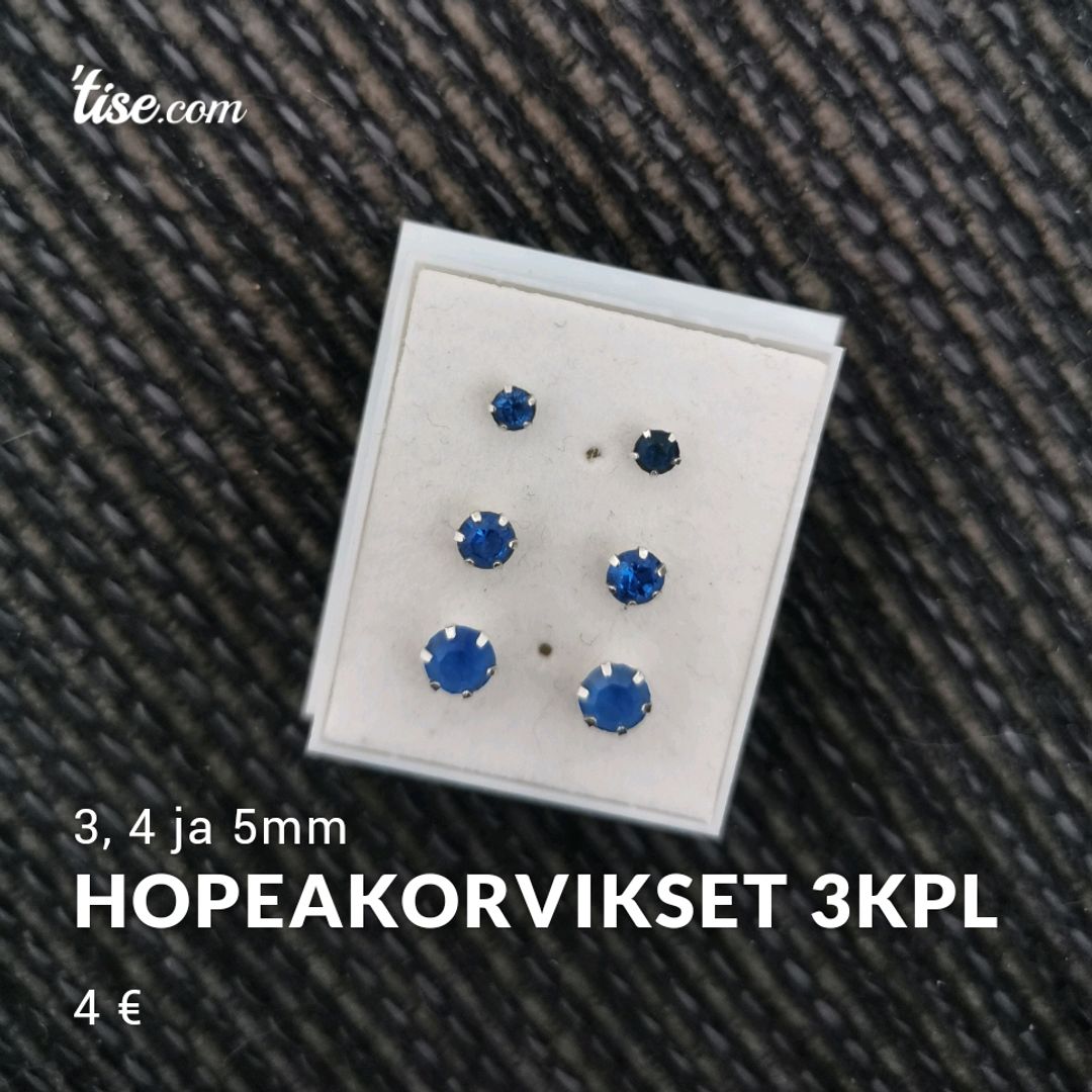 Hopeakorvikset 3kpl