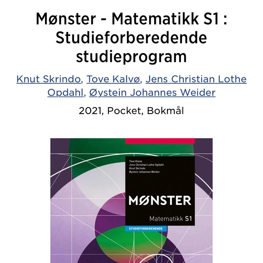 Mønster MatematikkS1