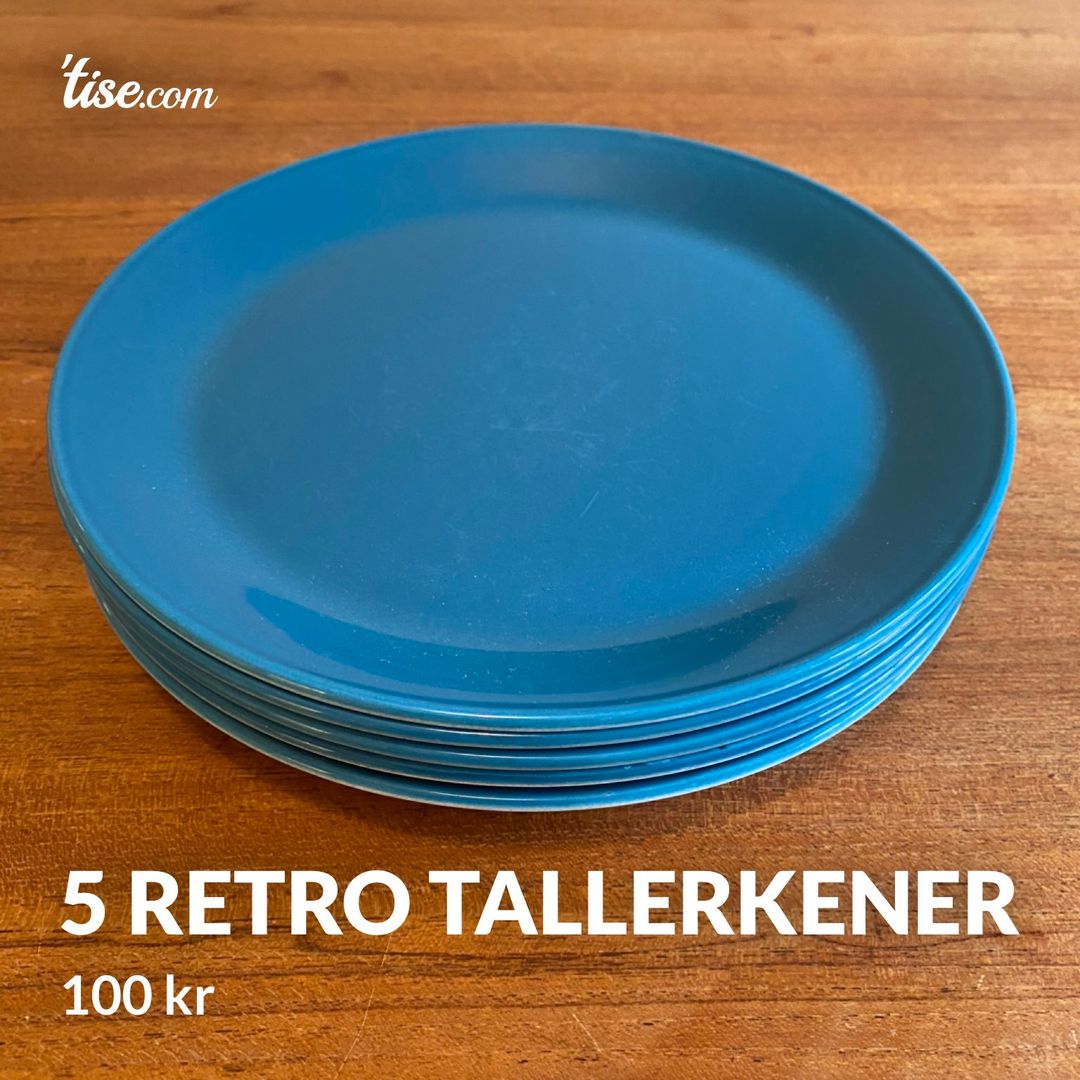 5 retro tallerkener