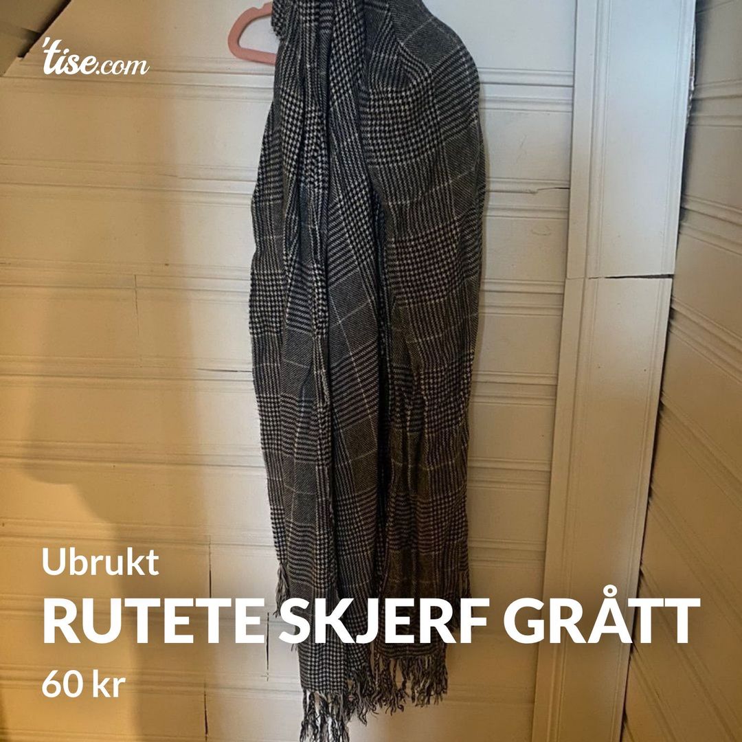 Rutete skjerf grått