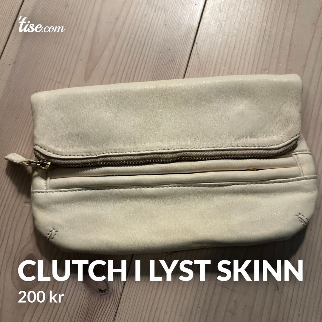 Clutch i lyst skinn