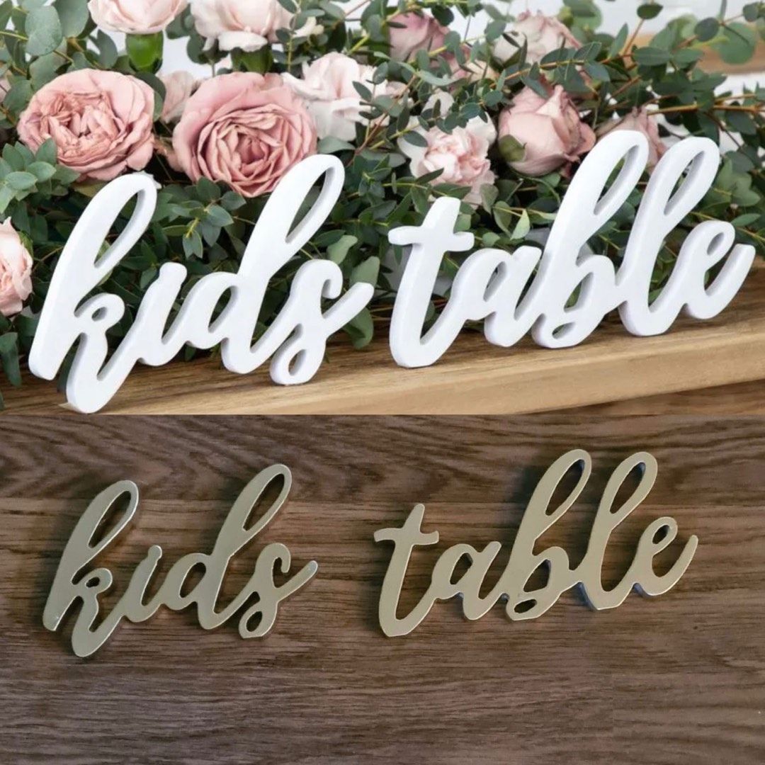 Kids table skilt