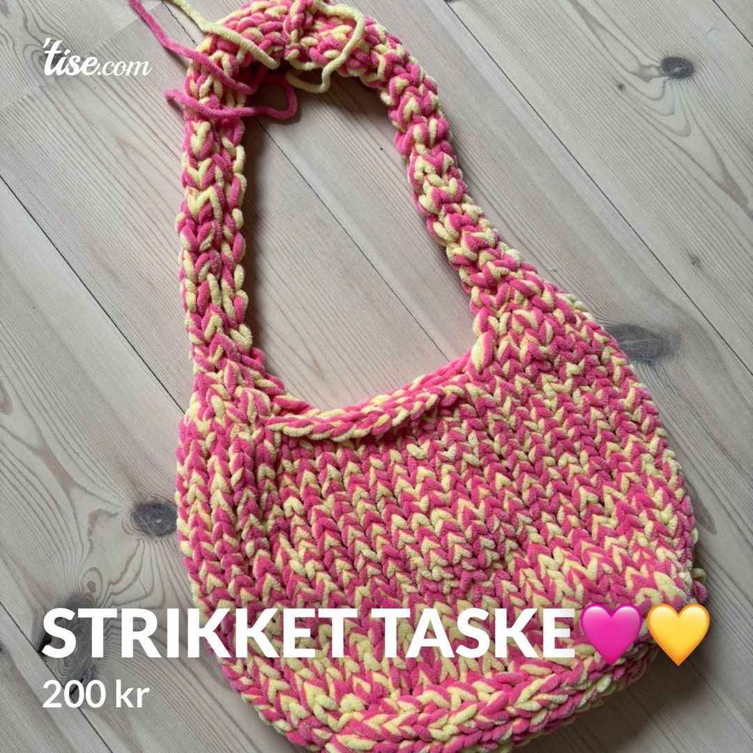 Strikket taske🩷💛