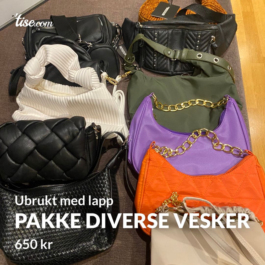 Pakke diverse vesker