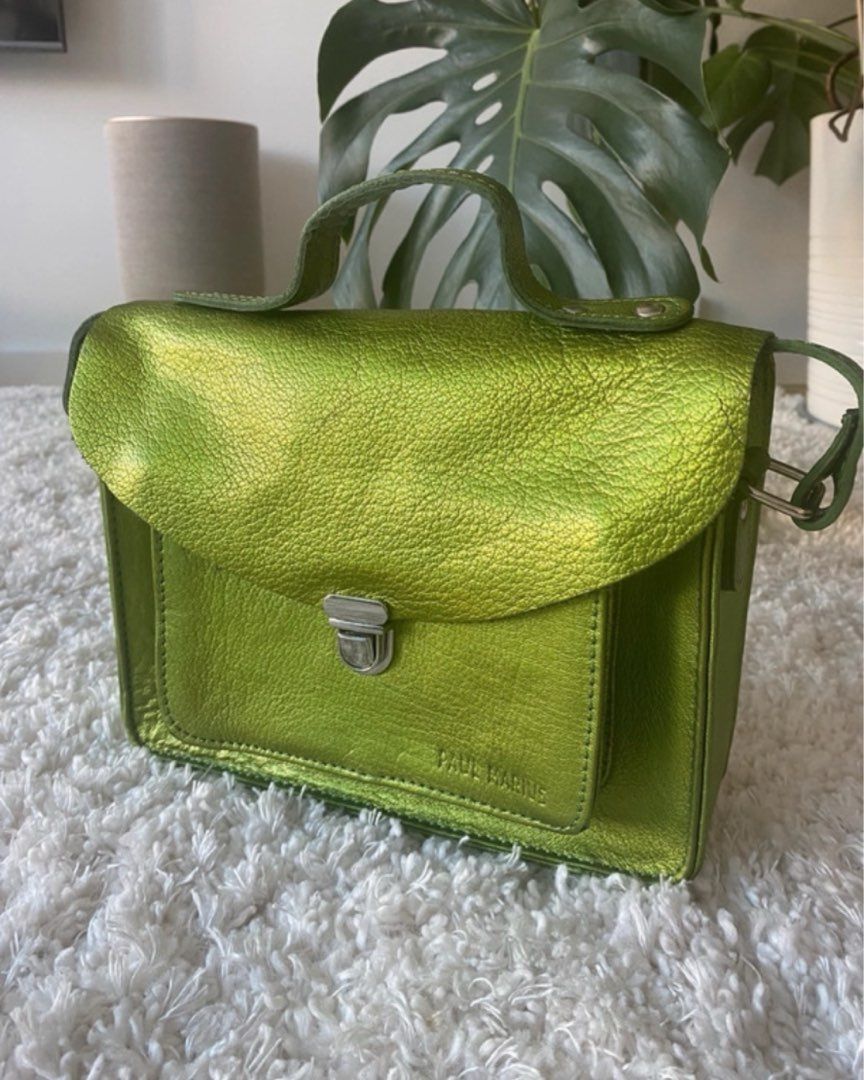 Green leather bag