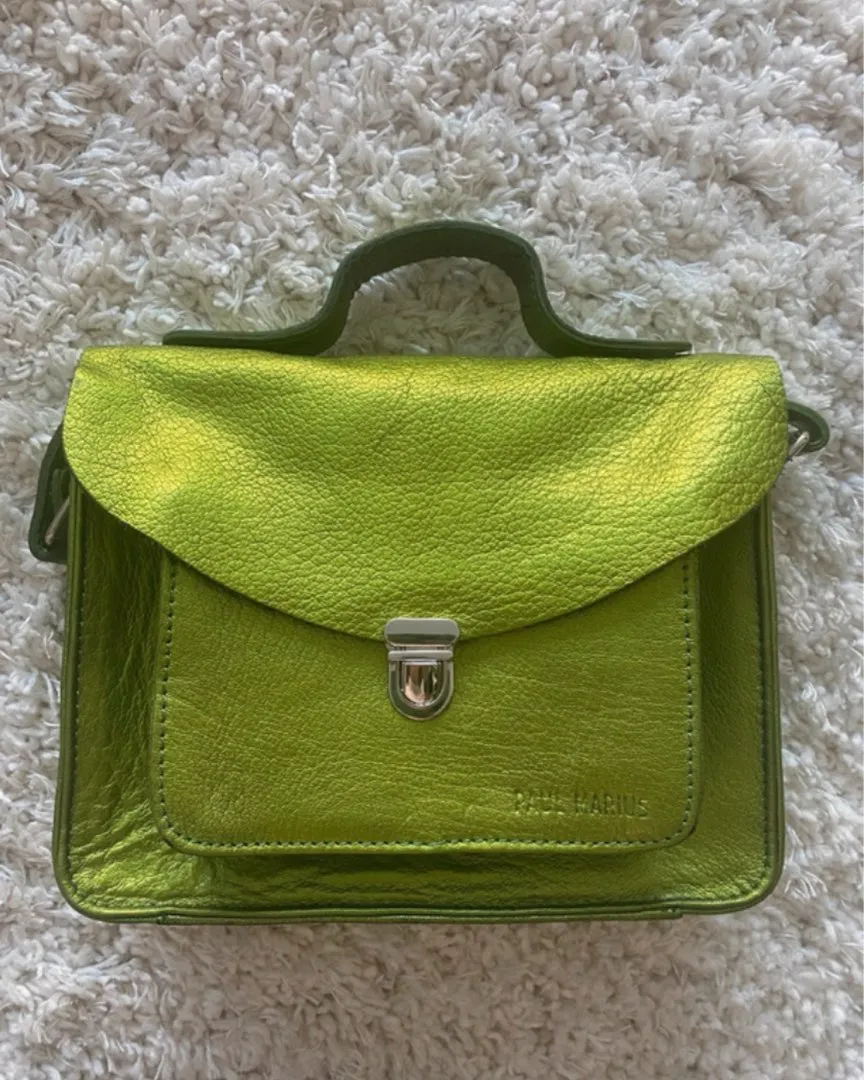 Green leather bag