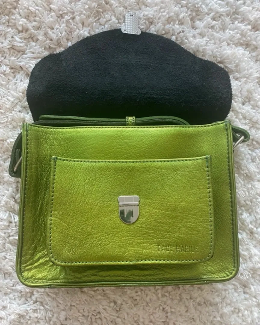 Green leather bag