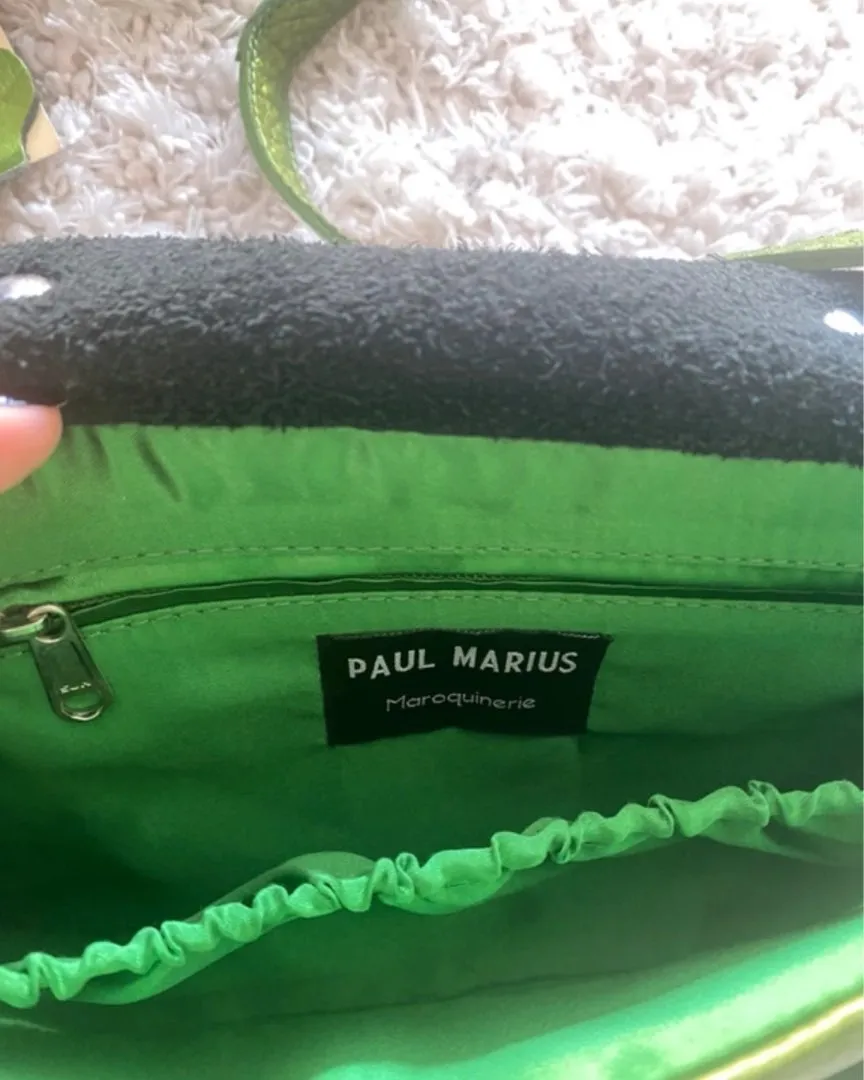 Green leather bag