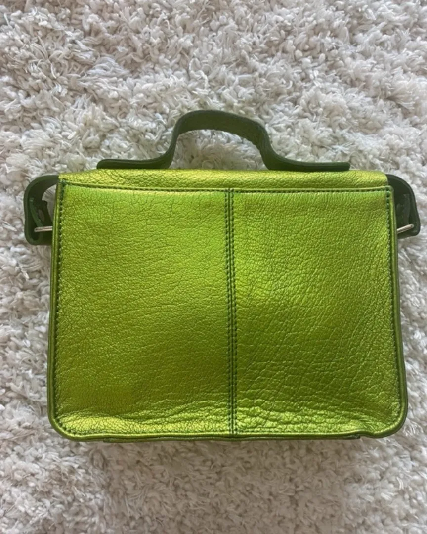 Green leather bag