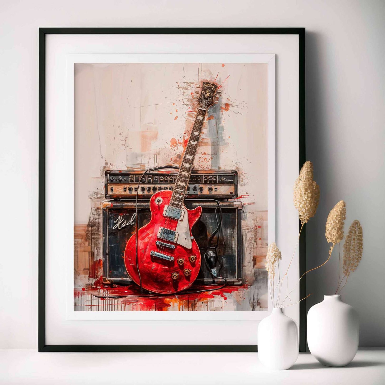 Black Guitar Poster