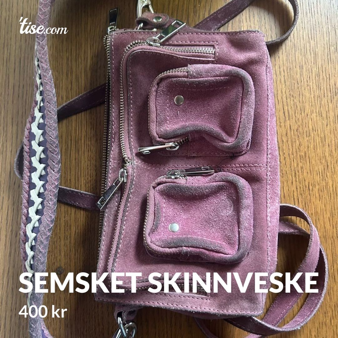 Semsket skinnveske