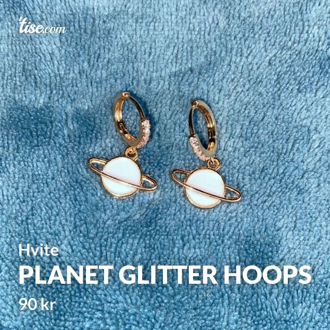 Planet glitter hoops