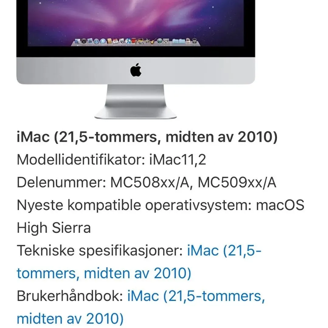 iMac 215’ Mid 2010