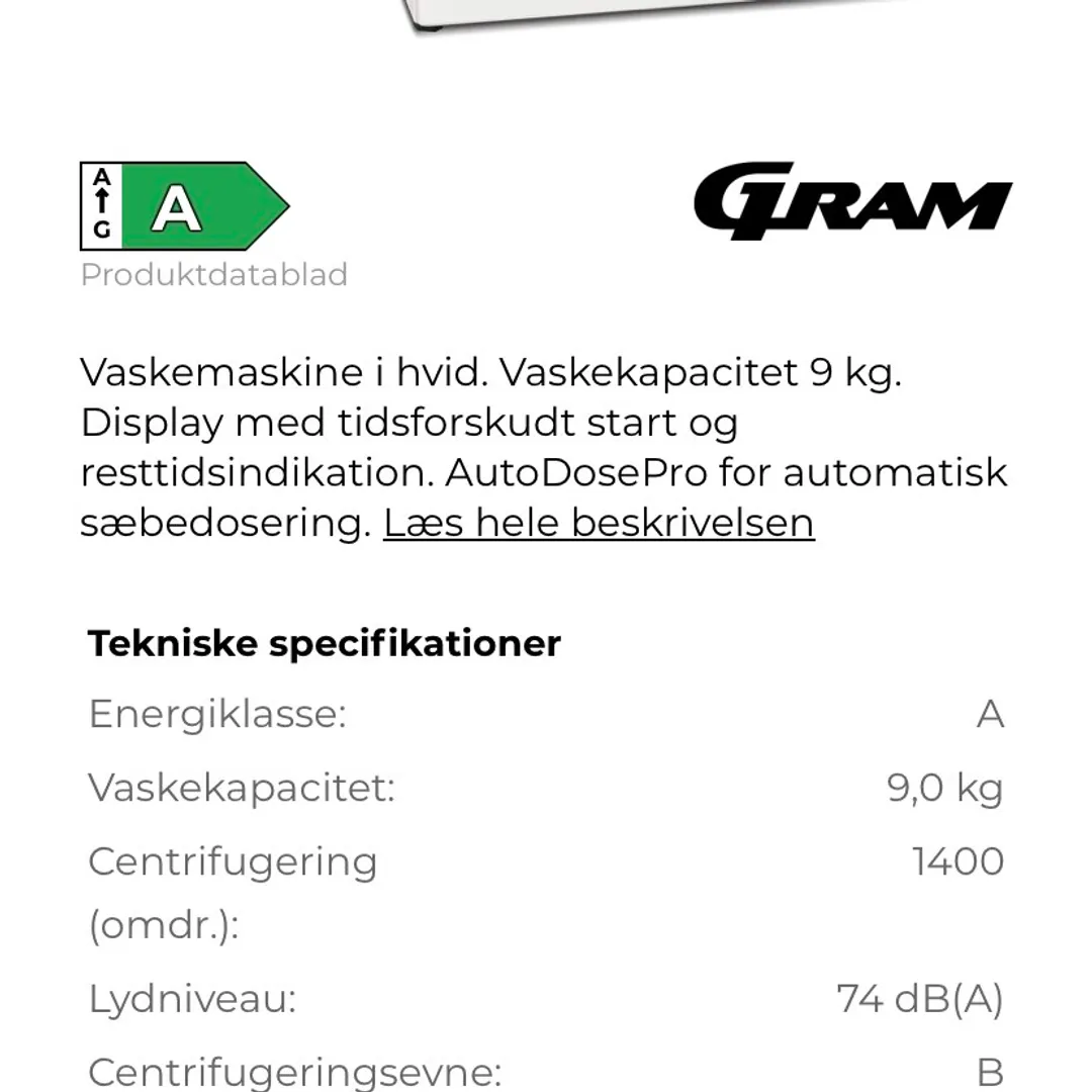 Helt ny vaskemaskine