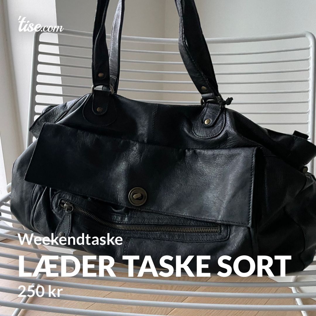 Læder taske sort