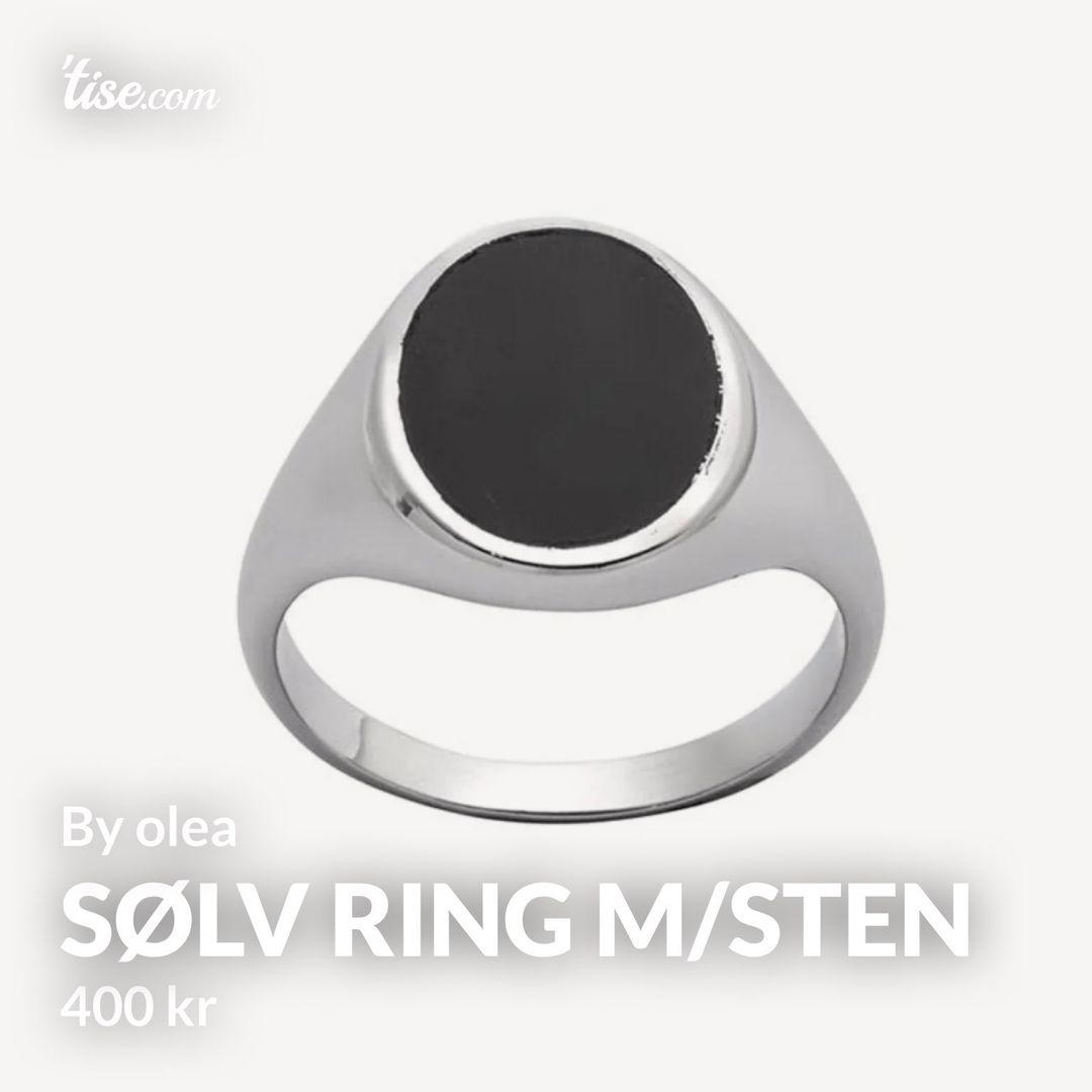 Sølv ring m/sten