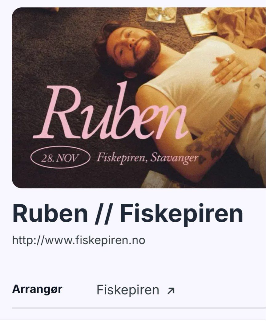 ruben konsert bilett