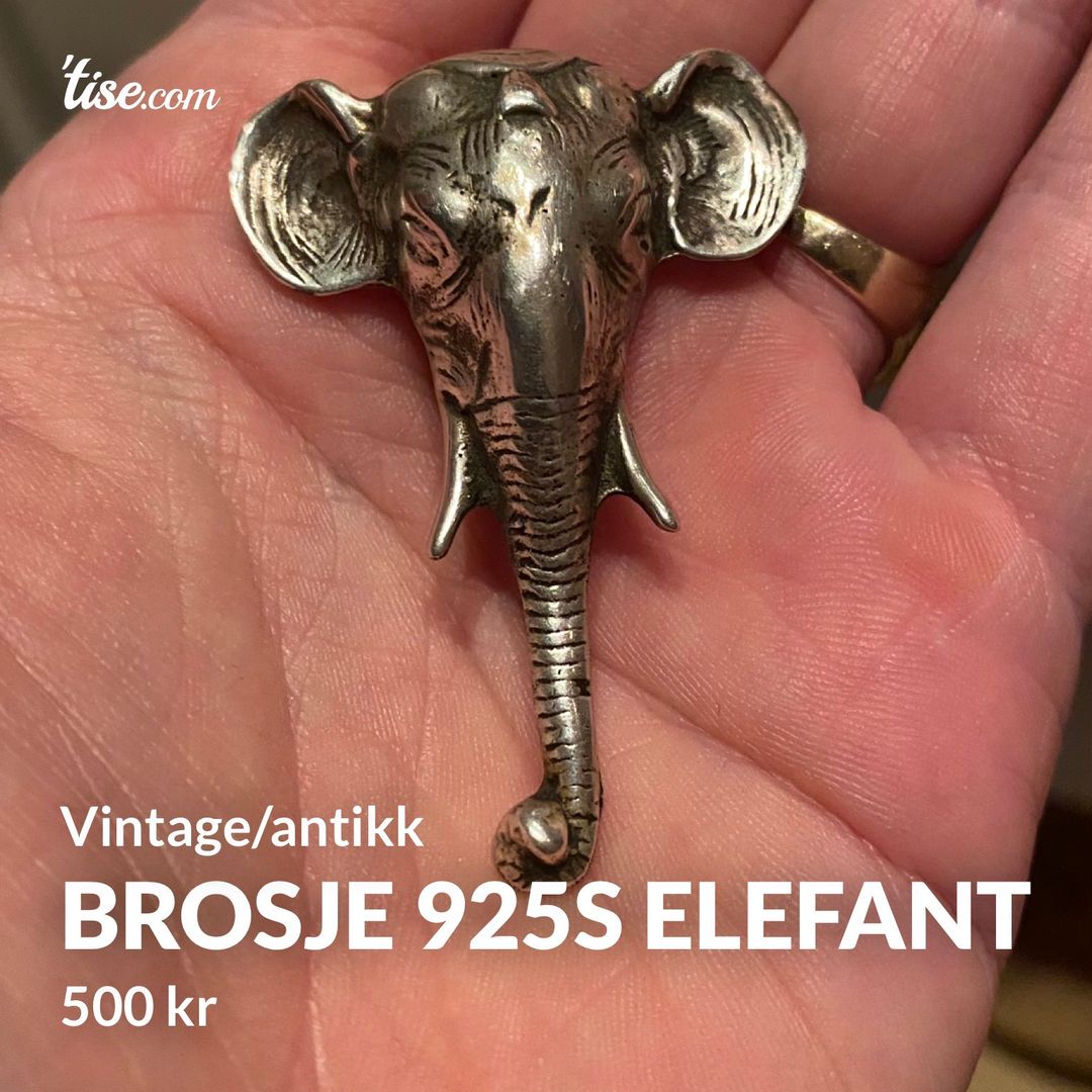 Brosje 925s elefant