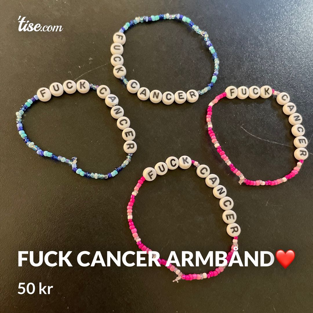 Fuck cancer armbånd❤️