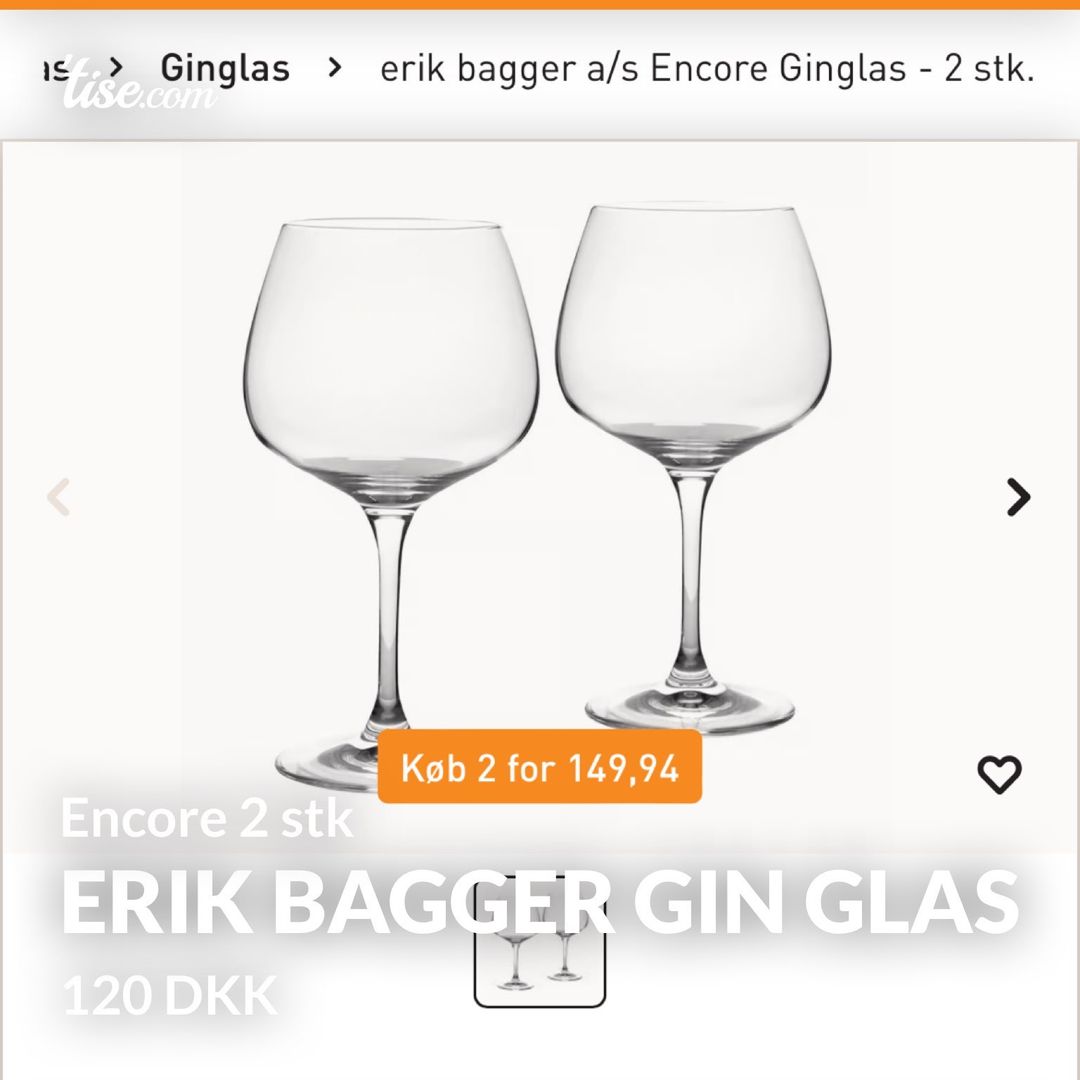 Erik Bagger Gin glas