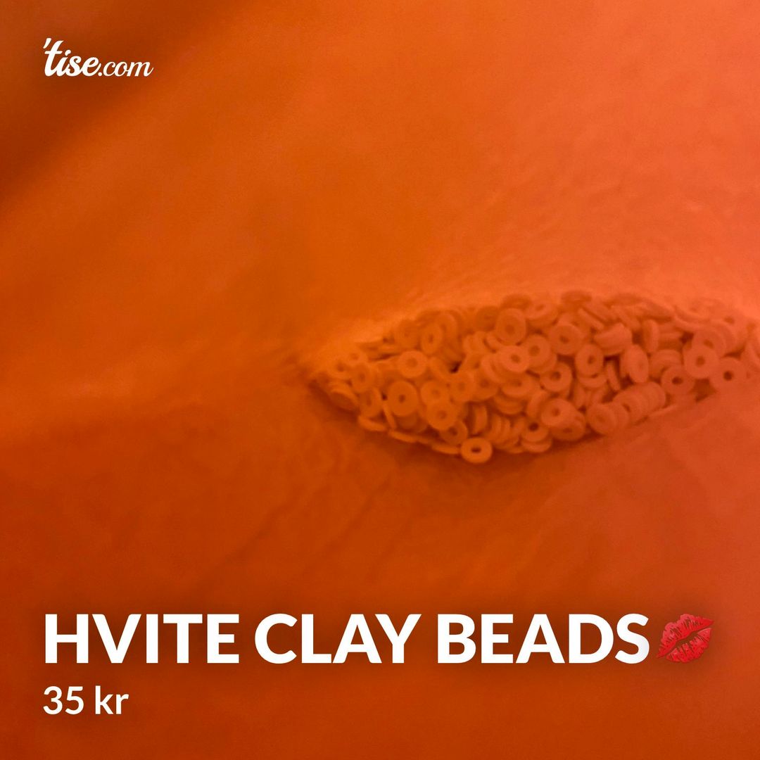 Hvite clay beads💋