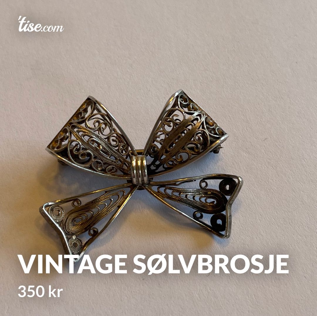 Vintage sølvbrosje