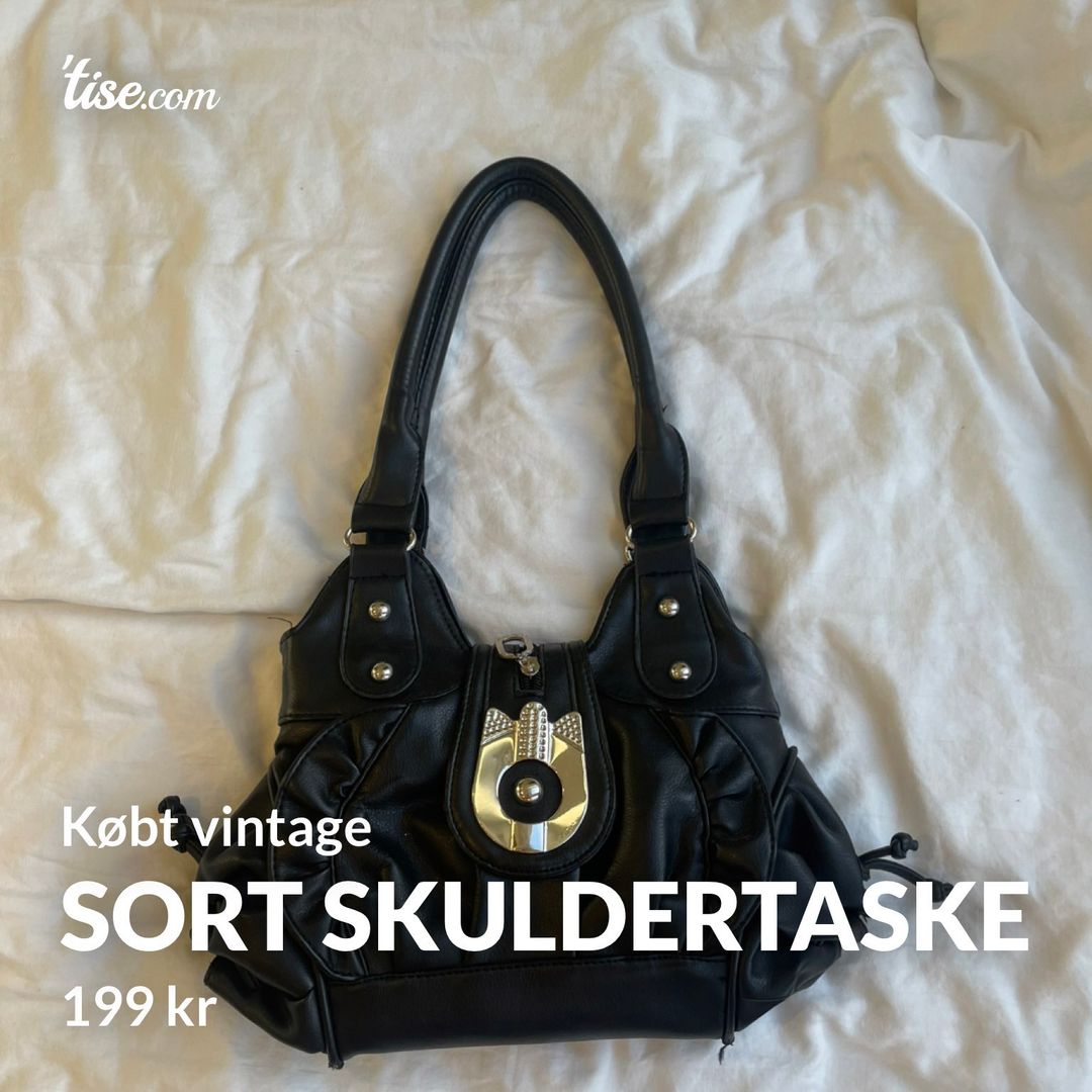 Sort skuldertaske