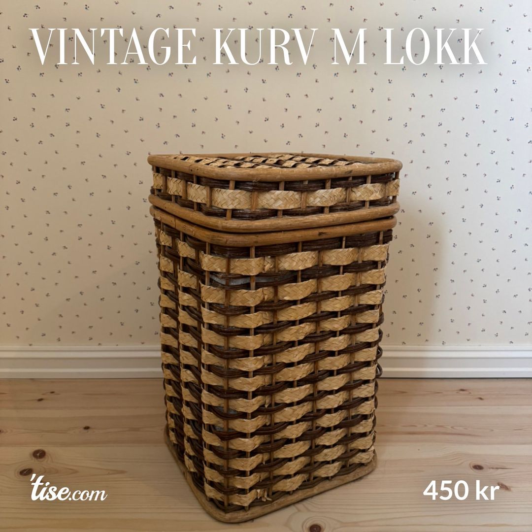 Vintage kurv m lokk