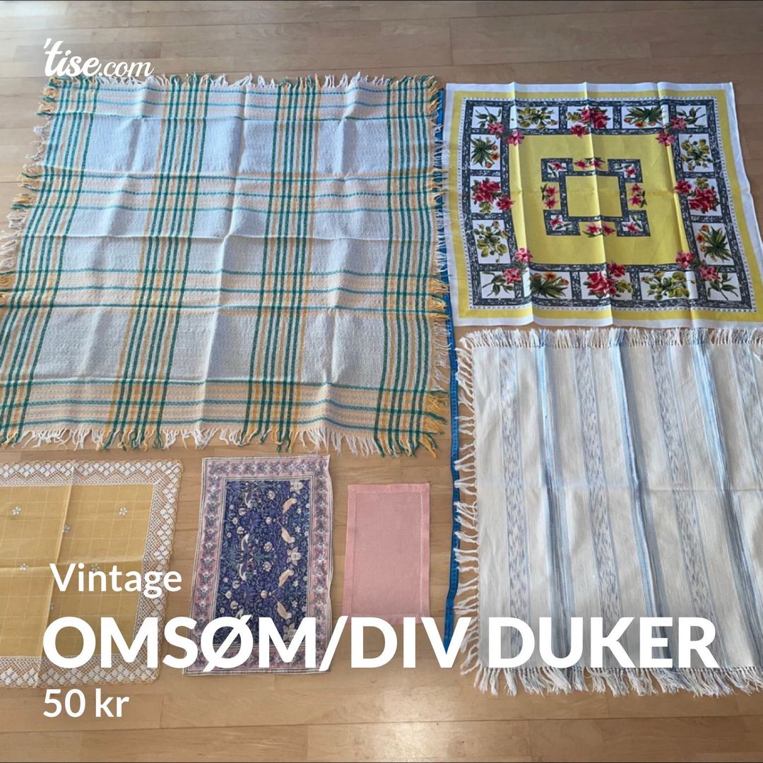 Omsøm/Div duker